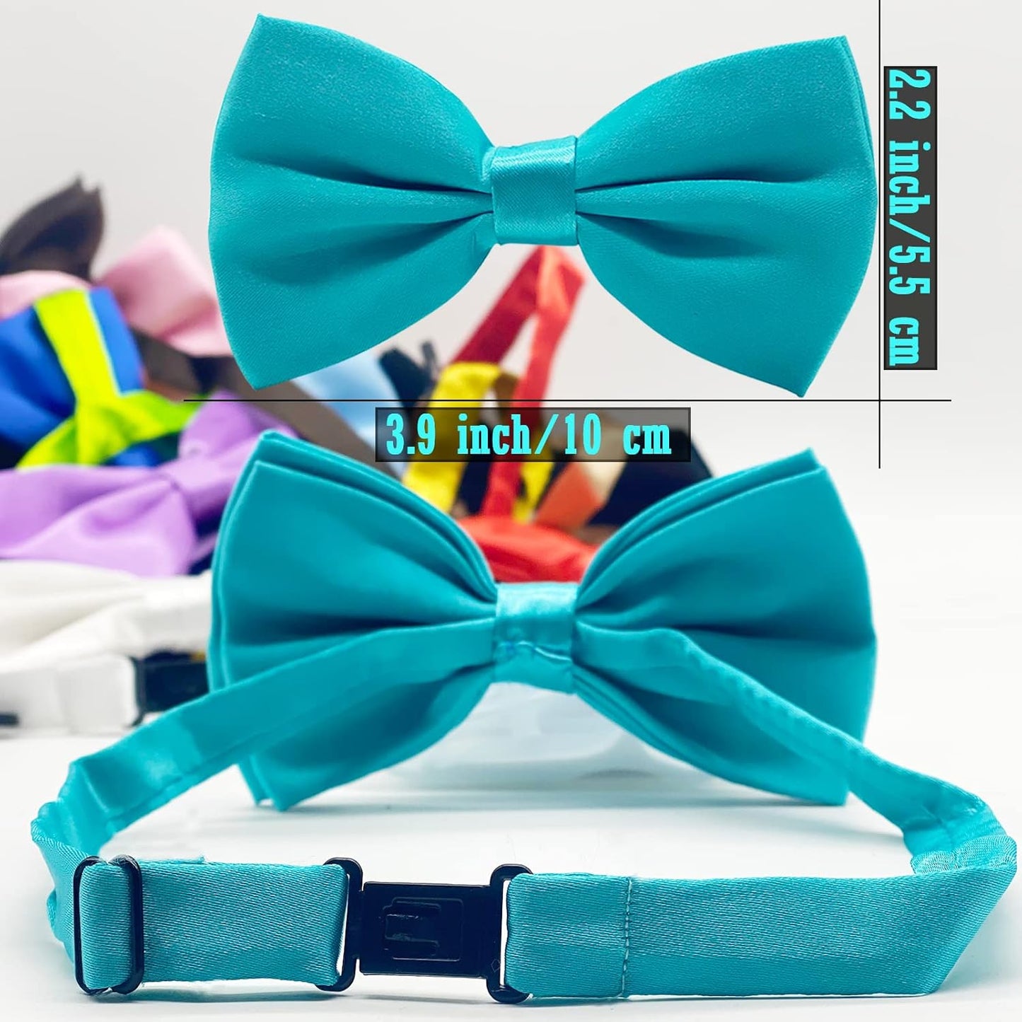 Dog Collar Bowties - 20 PCS Birthday Gift Adjustable Pet Bow Ties for Boys Girls Puppy Cats Photography Grooming Multicolor Bows(Small)