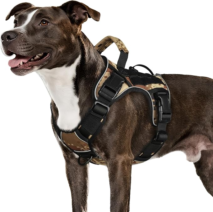 WINGOIN Tactical Dog Harness for Medium Dogs,Heavy Duty No Pull Dog Harness | with Handle,Adjustable Reflective,Military K9 Style,Big Size Dog Vest,for German Shepherd,for Walking Training Hunting