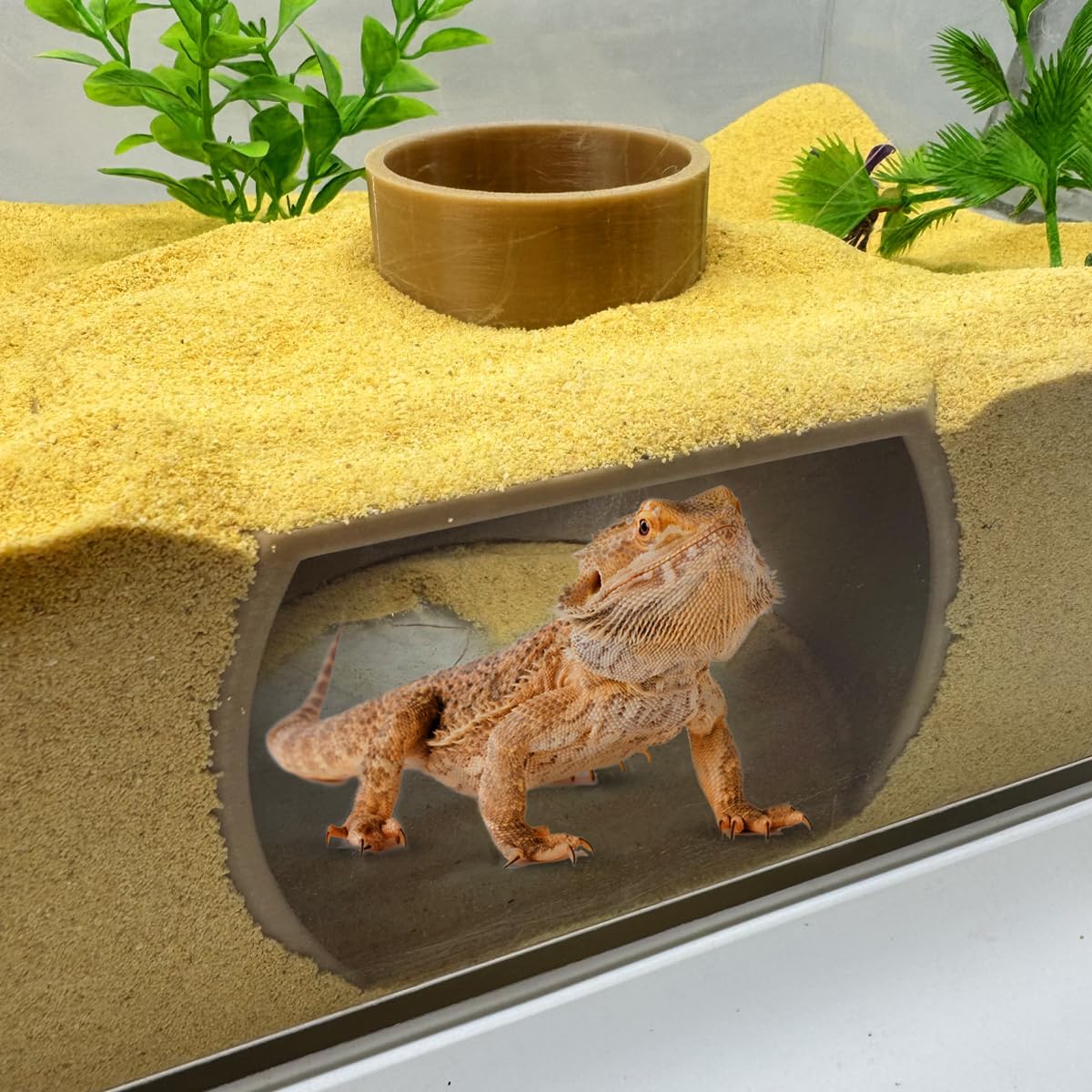 Bearded Dragon Underground Cave Hide - Bearded Dragon Tank Accessories, Reptile Tank Accessories, Leopard Gecko Tank Accessories, Reptile Habitat Tank Enrichment