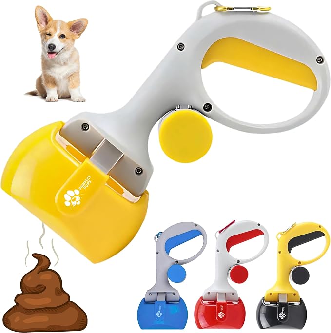 Dog Pooper Scooper for Small & Medium Dogs, 10” x 5” Lightweight Poop Scooper with Ergonomic Comfort Grip, Non-Stick Surface, Portable & Easy to Clean