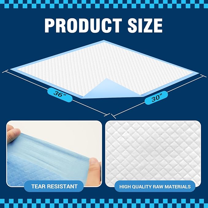 Puppy Pads XL 30"x35", 50 Count Pee Pads for Dogs Large for Doggie&Cats, Disposable Dog Pee Pads Extra Large, X-Large Potty Pads for Indoor, Outdoor Use