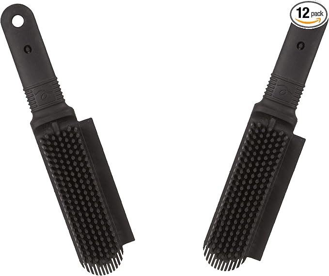 FURemover Plus Pet Hair Rubber Brush with Squeegee, Easily Remove Fur & Lint from Clothing, Carpets & Furniture, Gently Groom Dogs and Cats Wet or Dry, Black, (Pack of 12)