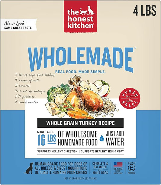 The Honest Kitchen Human Grade Wholemade™ Dehydrated Whole Grain Turkey Dog Food, 4 lb Box