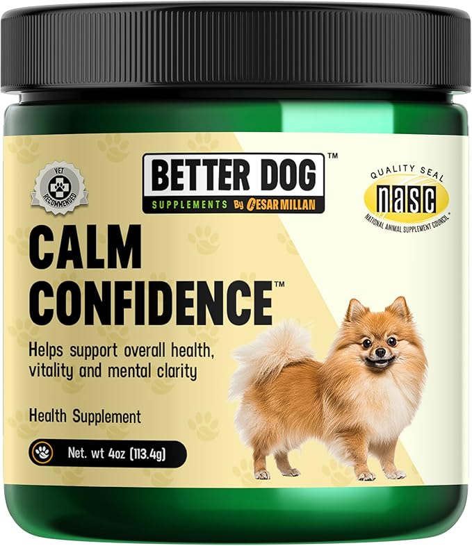 Better Dog Supplements Calm Confidence by Cesar Millan – Natural Cognitive & Brain Support for Dogs – Focus, Energy & Vitality with Ashwagandha, Panax Ginseng & Herbs – 4oz, (60-Day Supply)