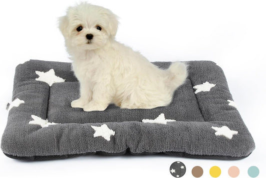 Mora Pets Dog Crate Pad Kennel Bed Crate Mat for Small Dogs Washable Cute Star Pet Bed for Dog Cage Ultra Soft Flat Puppy Cat Kitten Pillow Cushion for Sleeping Anti-Slip Grey 24 x 18