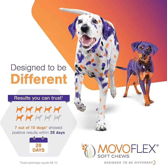MoVoFlex Joint Support Soft Chews For Dogs Large 120Count, Brown