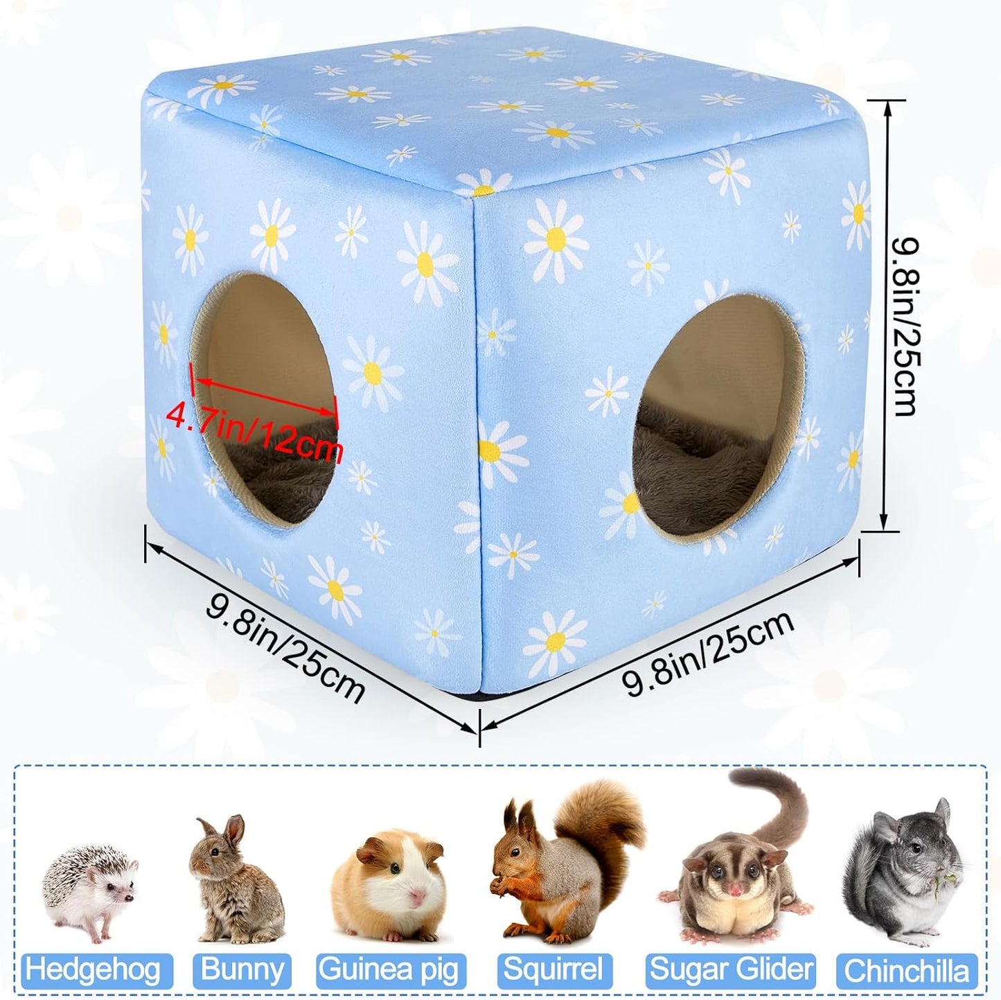 Bienbee Guinea Pig Hideout, Washable Guinea Pigs House Cozy Guinea Pigs Bed for Small Pet Bunny/Rabbit/Hamster/Chinchilla Guinea Pig Accessories Daisy