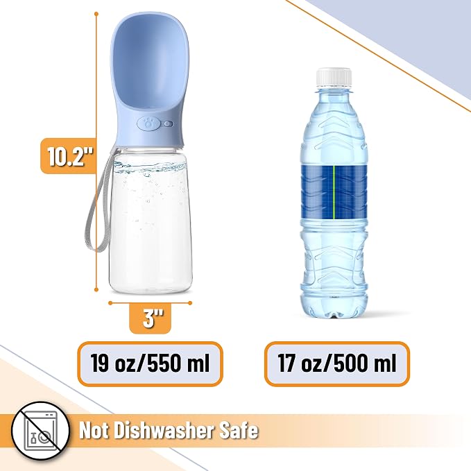Mr. Pen- Portable Dog Water Bottle, 19 oz, Large | Leak Proof Puppy Water Dispenser with Drinking Feeder for Pets, Outdoor Walking, Hiking, Travel, Not Dishwasher Safe