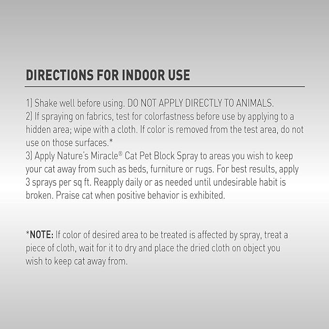 Nature's Miracle Advanced Platinum Cat Pet Block Repellent Spray,8 Ounces,Indoor Training Aid for Cats,(Pack of 2)