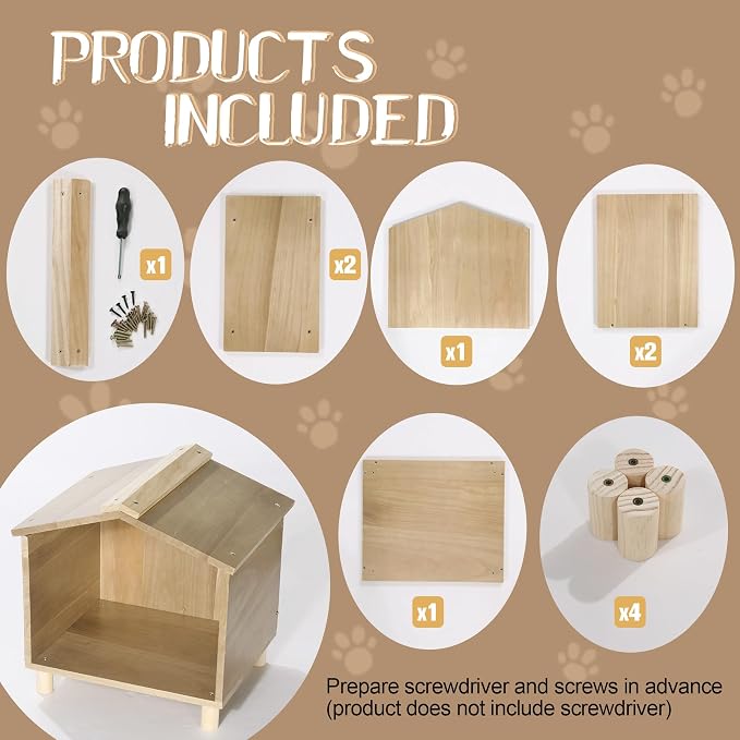 Outdoor Cat Feeder & Shelter - Waterproof Cat House for Outdoor Feeding Station, Perfect for Feral Cats, Birds, Rabbits, Cats & Dogs