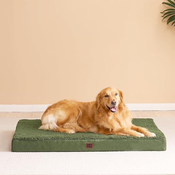 EHEYCIGA Orthopedic Dog Bed Extra Large with Removable Washable Cover, 50IN | Egg Crate Foam Support, Durable Oxford fabric, Non-Slip Bottom, Machine Washable, Soft Waterproof Plush Pet Bed Mat For Crate