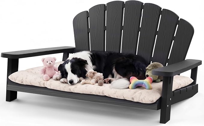 Outdoor Dog Bed, Elevated Dog Bed,Indoor&Outdoor Pet Furniture(Black) | Waterproof Dog Couch,Sturdy Dog Patio Lounge Chair,Chew Resistant Outdoor Dog Furniture for Small&Medium Dogs