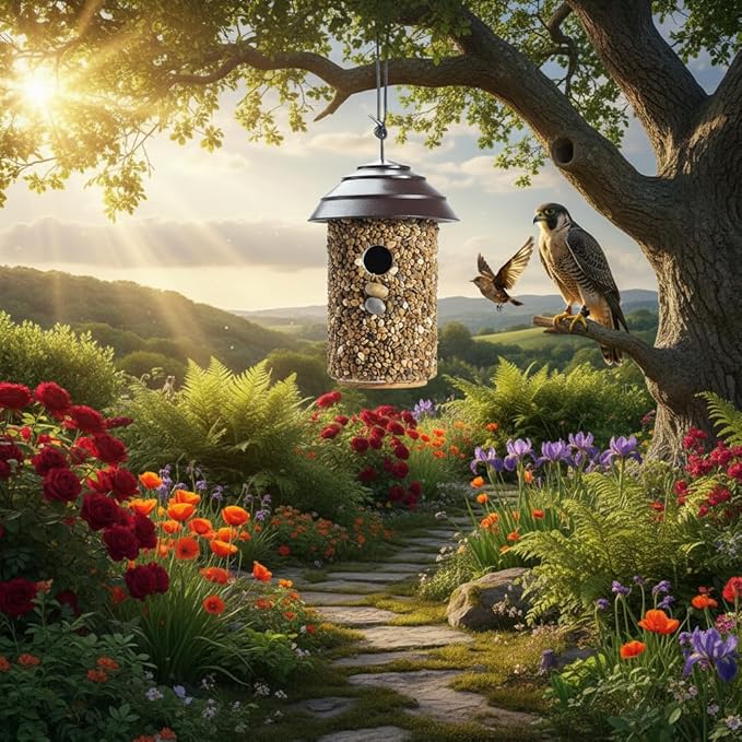 Pebble Stone Bird House for Outside Clearance, HDPE Roof Bird House for Outdoor, Heavy Duty Stone, Hanging Birdhouse for Outside, Wren House 10 Year Lasting (Black