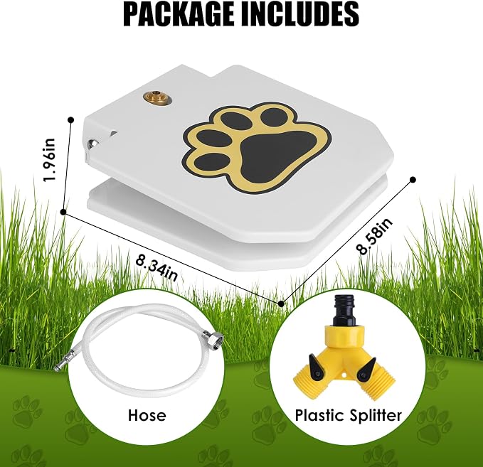 Dog Water Fountain Step On, Outdoor Dog Water Sprinkler for Large Dogs | Dogs Sprinkler Paw Activated, Fun Dog Toys with 39.4” Hose for Drinking Fresh Water, Easy to Use, Upgrade Copper Valve Set