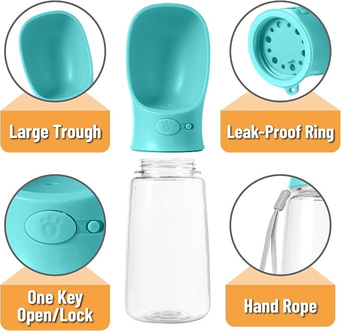 Mr. Pen- Portable Dog Water Bottle, 19 oz, Large | Leak Proof Puppy Water Dispenser with Drinking Feeder for Pets, Outdoor Walking, Hiking, Travel, Not Dishwasher Safe