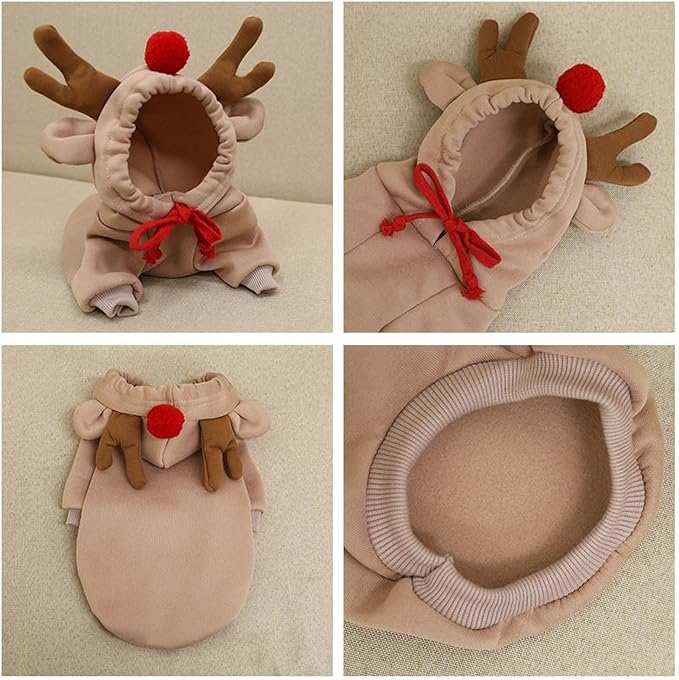 Warm Dog Winter Clothes Cute Fruit Dog Coat Hoodies Fleece Pet Dogs Costume Jacket for French Bulldog Chihuahua Ropa para Perro(Coffee,XL)