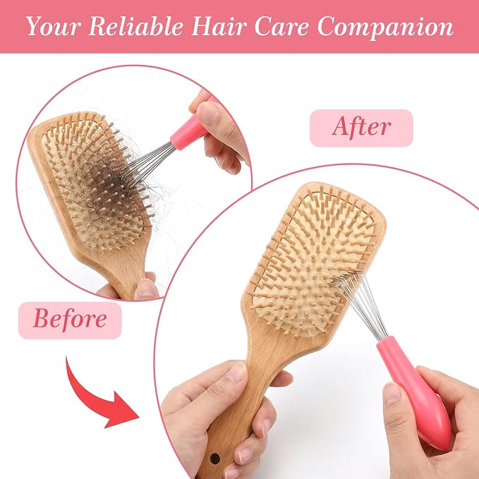 4pcs Comb and Brush Cleaner Tool Set Comb Cleaner Set Hair Brush Cleaners Tool Rake Combs Cleaning Brushes Mini Combs Cleaners Rake, Brushes and Tools for Removing Hair Dust for Home Salon Use