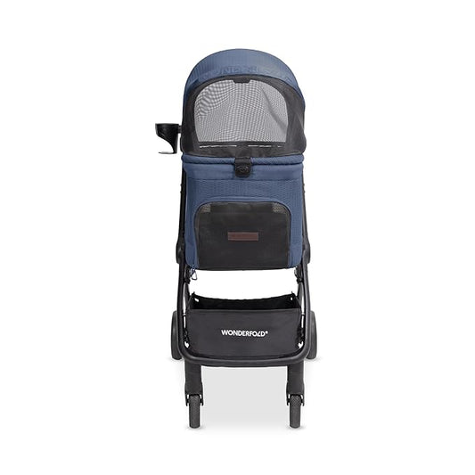 WonderFold Bella Pet Stroller for Small/Medium Pets - Autofold Technology: One-Hand Quick Fold - HARBOR