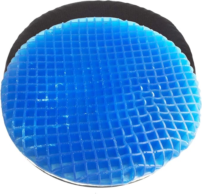 Tektrum Orthopedic Elastic Firm Swivel Gel Seat Cushion Rotatory Chair Pad | 360 Degree Rotation for Home, Office, Chair, Car - Relief for Sweaty Bottom, Hip Pain – Portable, Comfortable (19036)