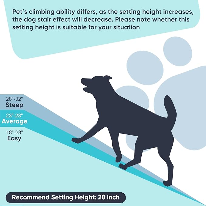 62 Inches Folding Dog Ramp for Cars Trucks SUVs Portable Pet Ramps for Large Dogs Non-Slip Stairs Step Ladder with Raised Siderails, Black