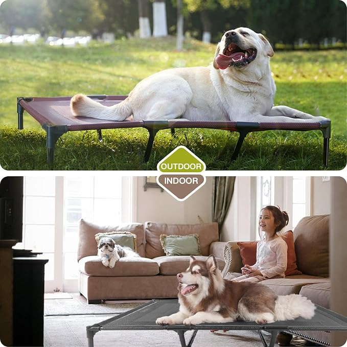 Elevated Dog Bed Waterproof Outdoor, Portable Raised Dog Bed, Dog Beds Off the Floor, Dogs Bed Easy Clean Indoor or Outdoor Use, Medium, Blue