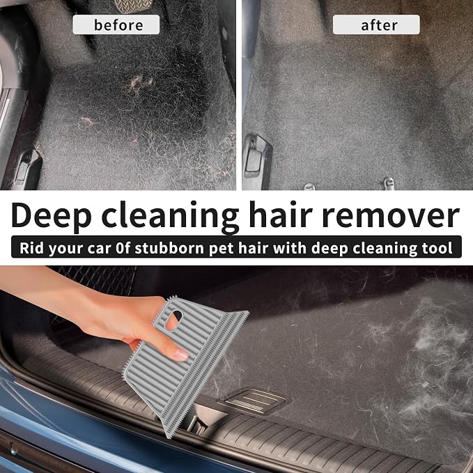 Pet Hair Remover 3-Pack,Dog Cat Fur Tool,Portable Carpet Scraper | Multi Purpose Pet Hair Removal Brush, Fits Carpets Clothes Car Mats Couch Pet Bed Furniture, Removes Fur Lint & Fuzz