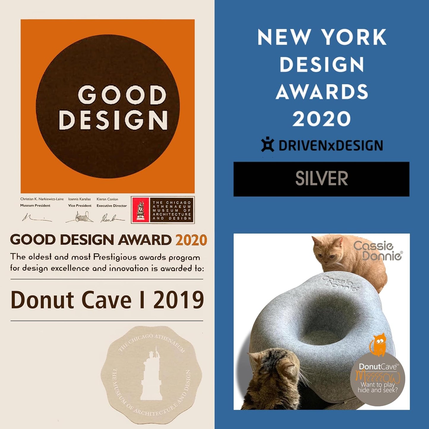 Premium Cat Bed caveTunnel Hiding Places for Indoor Cats(Large) Houses & Condos. Washable100% Nontoxic Eco-Friendly. Spaciousfor 2 Cats