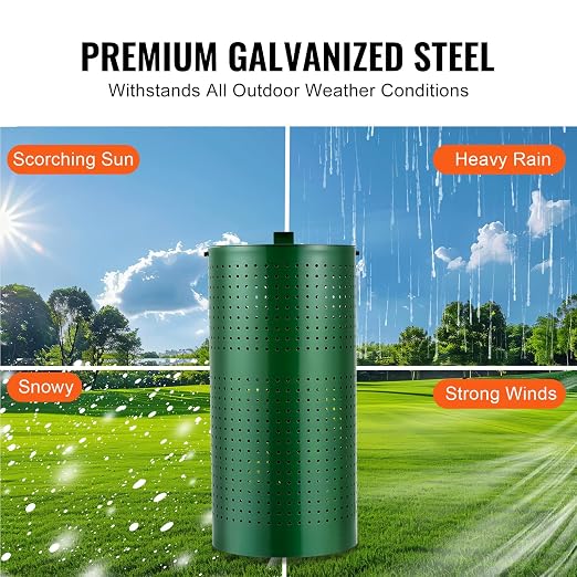 Happybuy Outdoor Dog Waste Bin with 50 Liner Bags, 11.5 Gallons, Lid & Liner Clip for Pet Waste Station, Dog Poop Trash Can for Garden Backyard Park