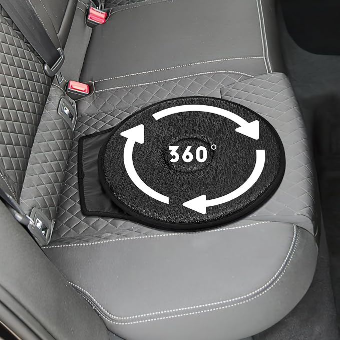 360 Rotating Car Seat Cushion Swivel Pad for Easy Entry Exit Lightweight Portable Seat Protection for Elderly Pregnant Women Home Office Use