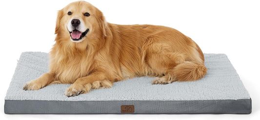 Bedsure XL Dog Beds Large Sized Dog -Orthopedic Flat Extra Large Pet Beds with Removable Washable Cover, Egg Crate Foam Mat, Suitable for Pet Up to 100 lbs