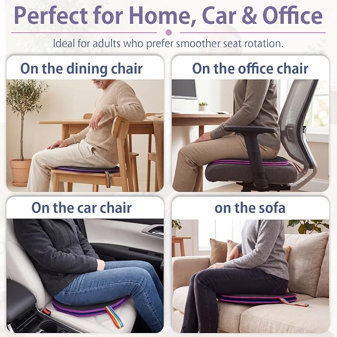 Fold & Turn Swivel Seat Cushion – Portable 360° Rotating Chair Pad with Non-Slip Base, Foldable Quilted Cotton Seat for Car, Home & Office, Compact Travel Design, Supports up to 330 lbs