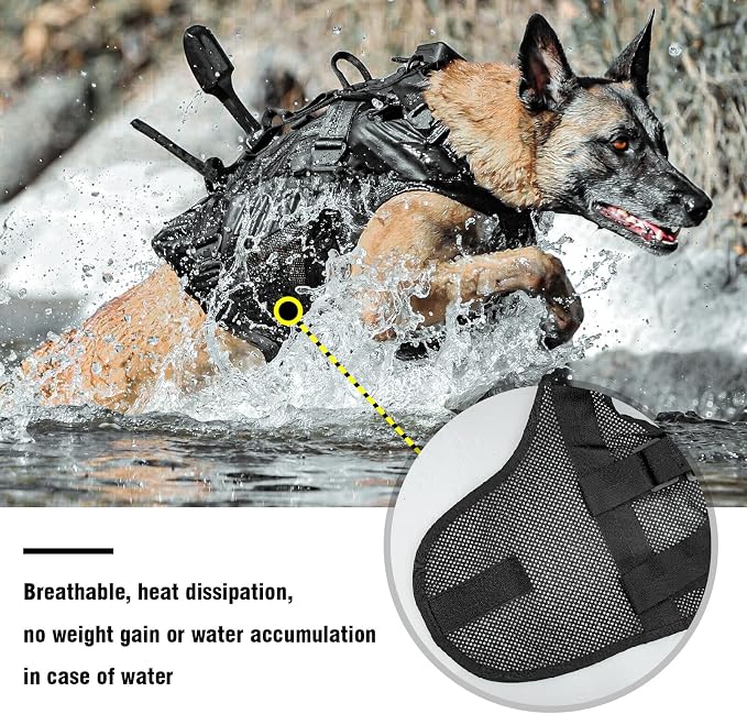 Tactical Dog Harness No Pull for Large Working Dogs Military Dogs Vest Police Service Training Dogs Molle Harnesses with Handle … …