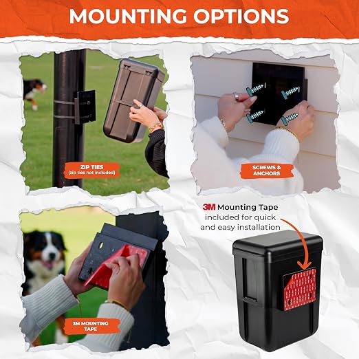 PEXTER Outdoor Dog Poop Trash Can Outside - Wall Mounted Dog Waste Bin & Garbage Can, 2-in-1 Converts 13L to 8L (3.5/2.1 Gal), Pet Waste Container for Dogs - Includes 15 Heavy Duty Bags (Black)