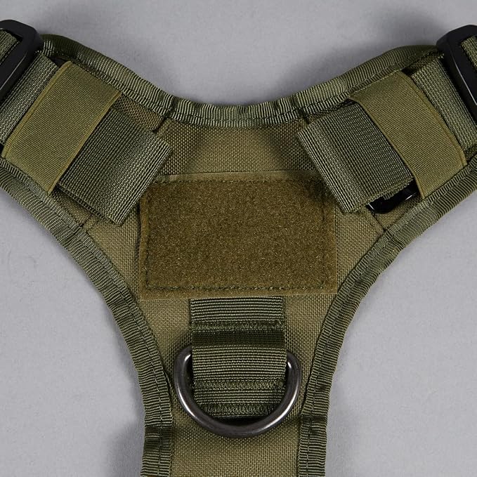 WOLFpak Tactical Dog Vest Harness No Pull Breathable MOLLE(OD Green, Large) | Dual Grab Handles, 1000D Nylon, Four-Point Adjustment, MOLLE Attachment Panels, Three Storage Pockets, Metal Alloy Buckles
