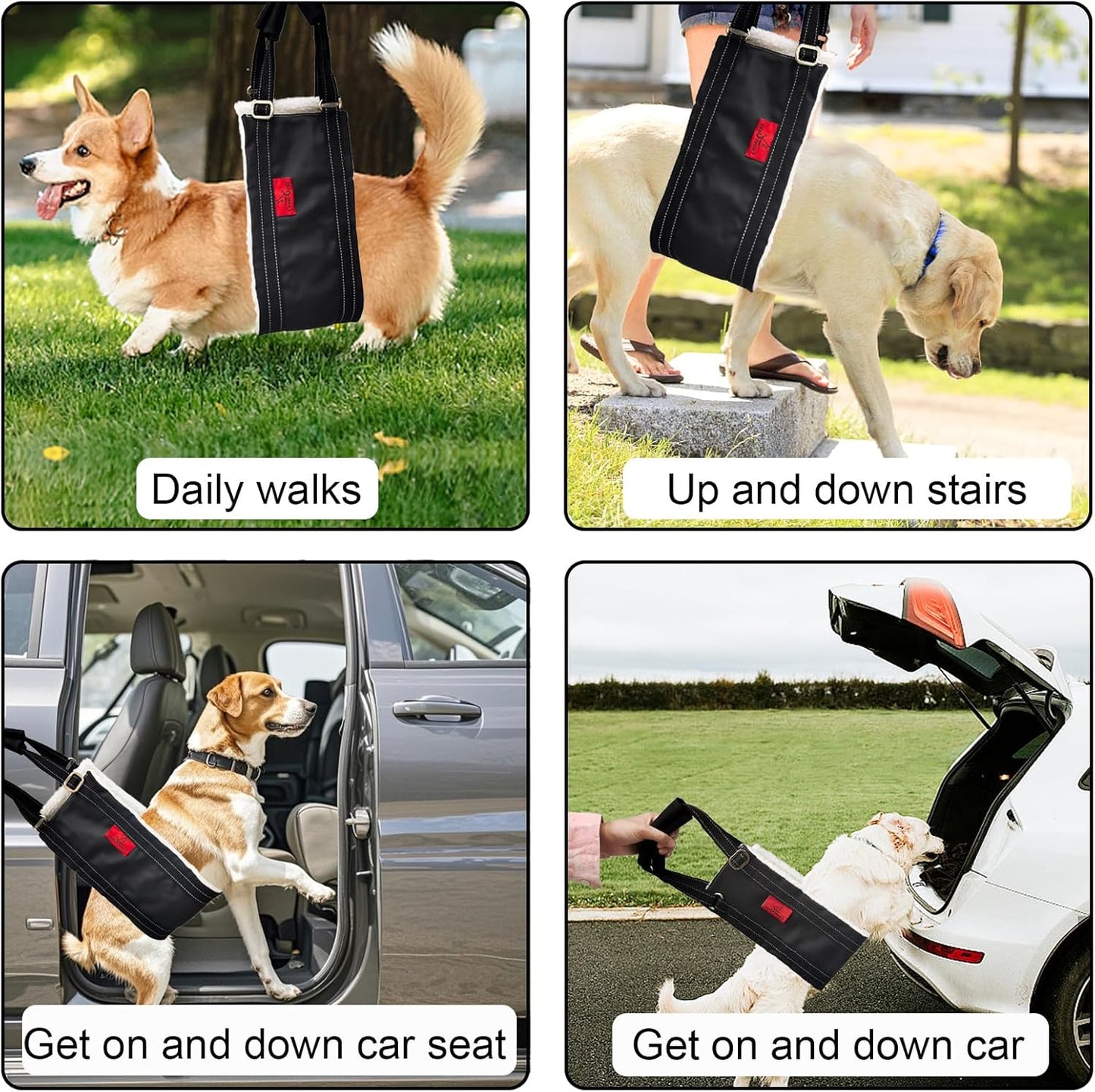 Leather Dog Lift Harness,Sling for Large Dogs Hind Leg Support,Support Harness for Back Legs,Dog Rear Lift Harness Assist for Senior,Injured,Post ACL,TPLO Surgery Recovery Essentials,Mobility aids L