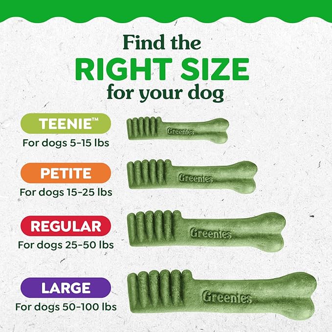 Greenies Veterinarian-Recommended Adult Natural Dental Dog Treats Petite Size, Original Flavor, (4) 30 ct Packs (120 Treats)