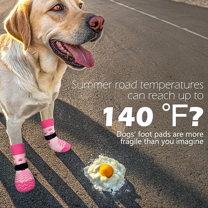 EXPAWLORER 6Pcs Anti Slip Dog Socks to Prevent Licking Paws, Dog Shoes for Hot Pavement Double Sides Dog Boots & Paw Protectors Booties for Hardwood Floors with Grip Small Medium Large Senior Dogs, XL