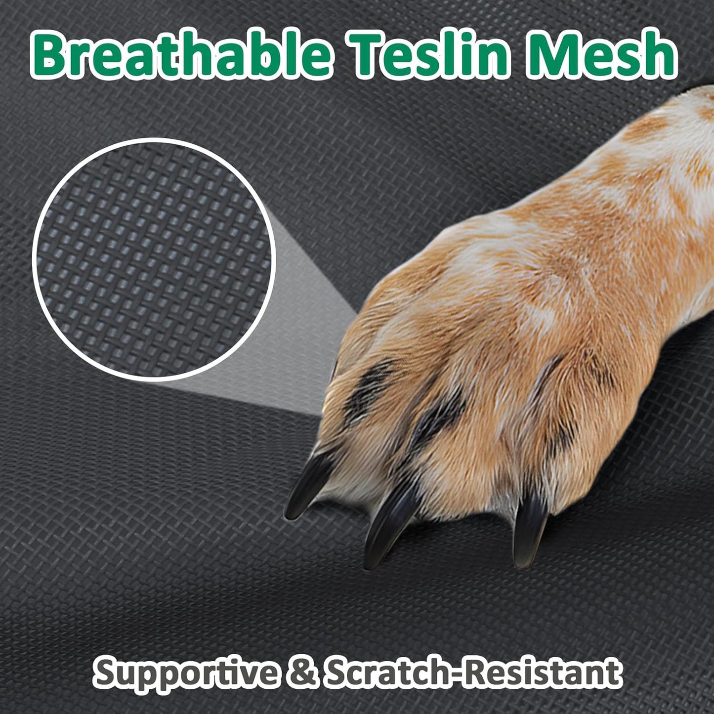 XL Elevated Dog Bed Outdoor, Cooling Raised Dogs Cot with Breathable Mesh & Anti-Slip Feet, Lifted Dog Beds with Frame, High Pet Hammock (XL, Black)