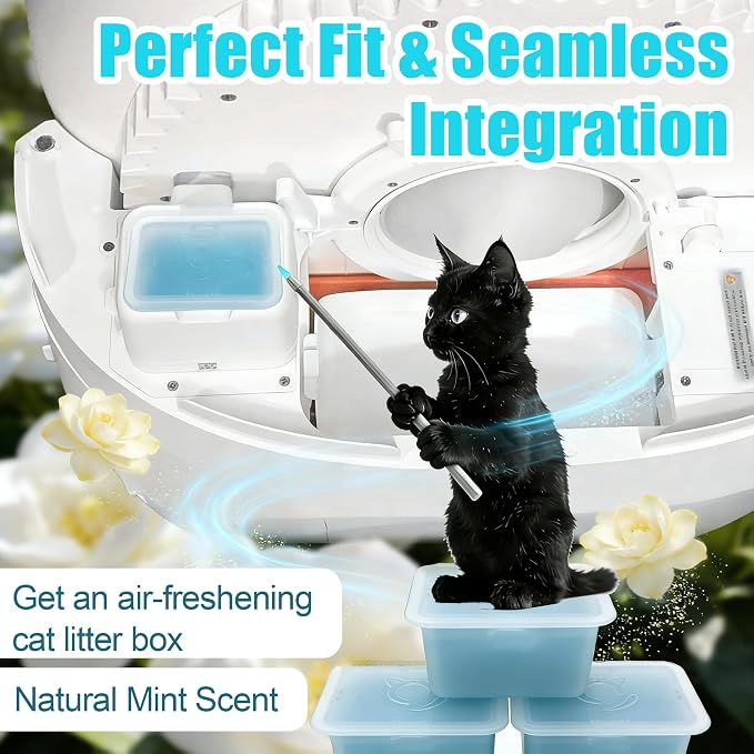 PurifyLogix 6PCS N60 Odor Control for PUROBOT Self Cleaning Cat Litter Tray | For PUROBOT Ultra/ Max Pro/2 / Crystal Duo Self Cleaning Cat Litter Tray, Blue Natural Litter Box Deodorizer