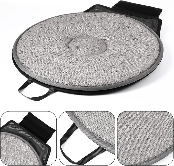 Cabilock 360 Degree Rotating Car Seat Cushion Swivel Pad with Anti-Slip Base Lightweight Comfortable for Elderly Pregnant Women and Home Office Use 20.47X15.74X1.18In