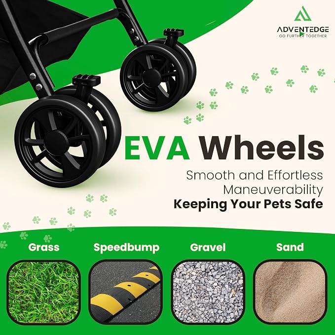Pet Stroller 3 in 1 Foldable Dog Stroller, Cat Strollers, Foldable pet Strollers & Cat Carrier, Pet Carrier, Lightweight with Cup Holder, Waterproof & Breathable Mesh Canopy