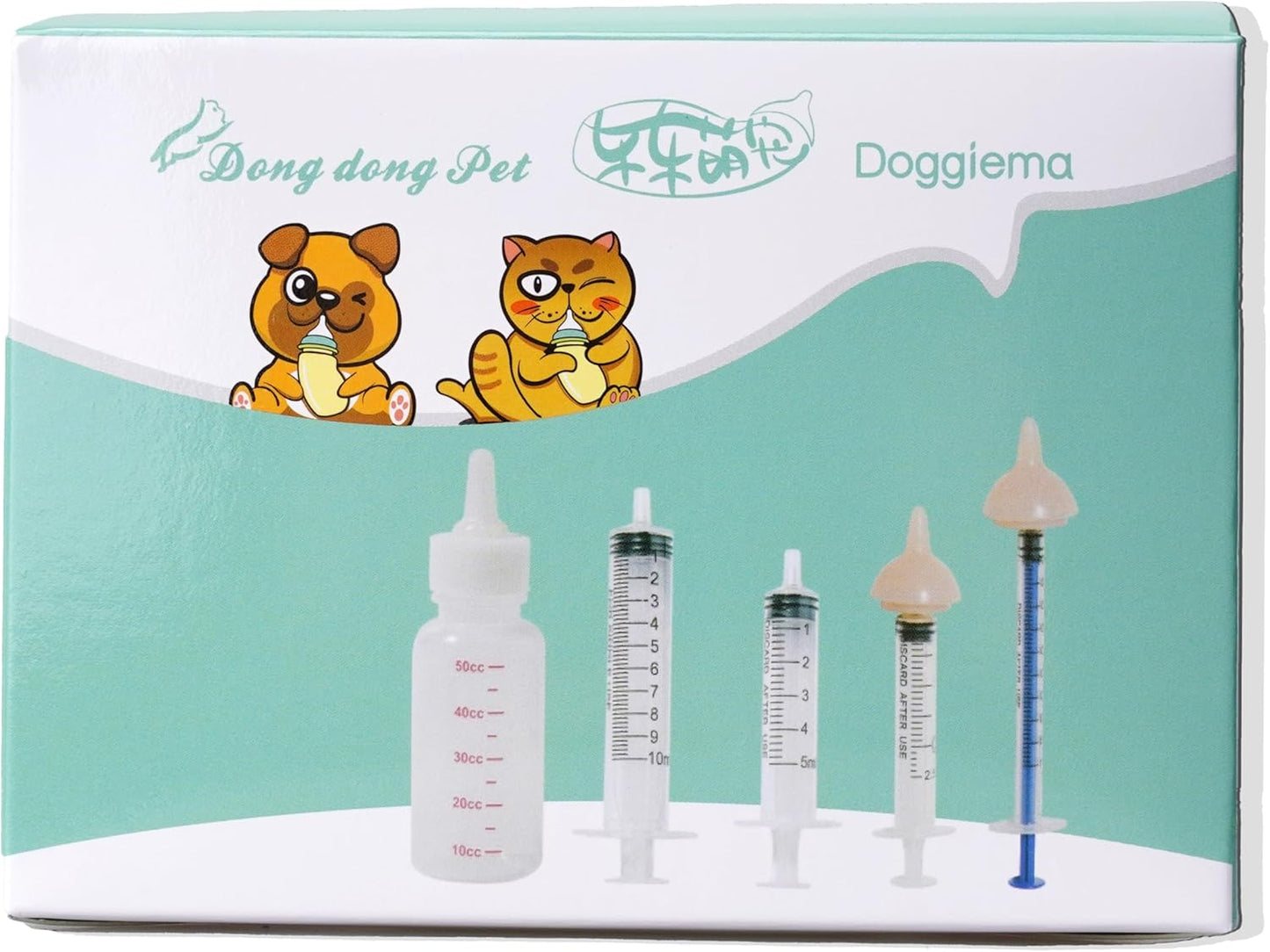 Silicone Feeding Nipples and Syringes for Newborn Kittens, Puppies, Small Animals, Rabbits Dongdong pet