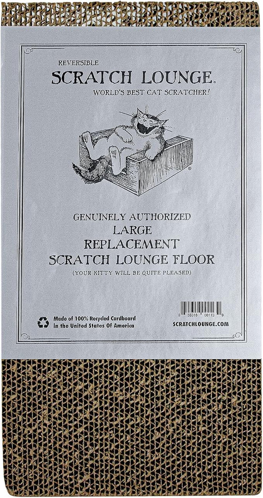 Scratch Lounge Cardboard Floor Refill - for Classic 12x18 Cat Scratchers - Heavy Duty Durable Lasts 10x Longer Than Conventional Scratchers