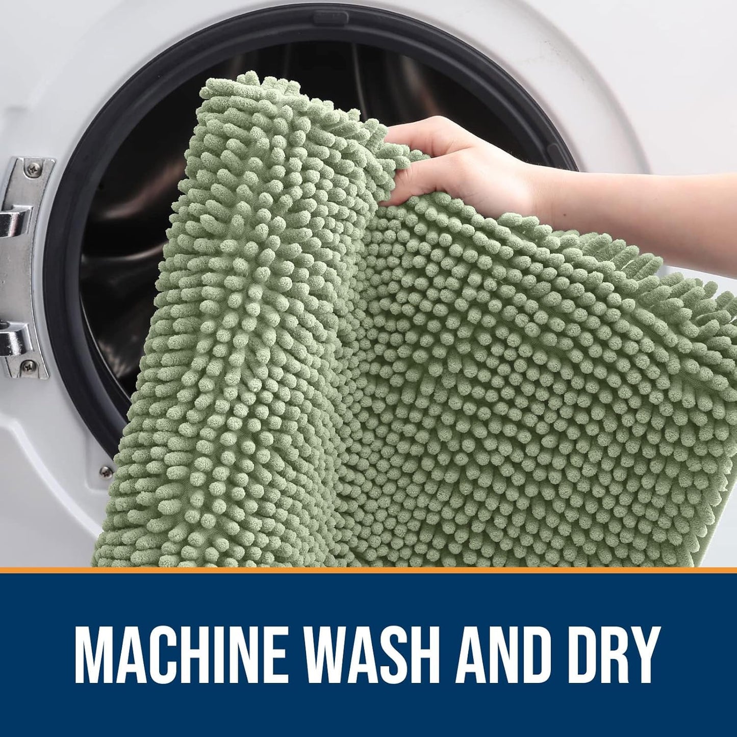 OLANLY Dog Door Mat for Muddy Paws 70x46, Absorbs Moisture and Dirt, Absorbent Non-Slip Washable Doormat, Quick Dry Chenille Mud Mat for Dogs, Entry Indoor Entryway Carpet for Inside Floor, Sage Green