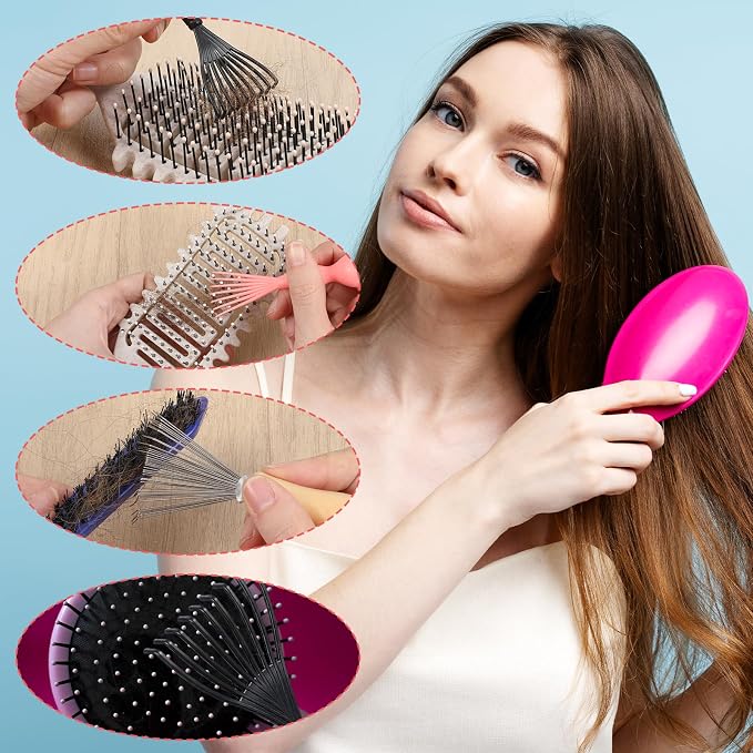 5 Pcs Hairbrush Cleaner Tool Set, Hair Brush Cleaner Rake Comb Cleaning Brush Mini Comb Cleaner For Removing Hair Dust From Different Combs Home And Salon Use, Hairstylist Essentials