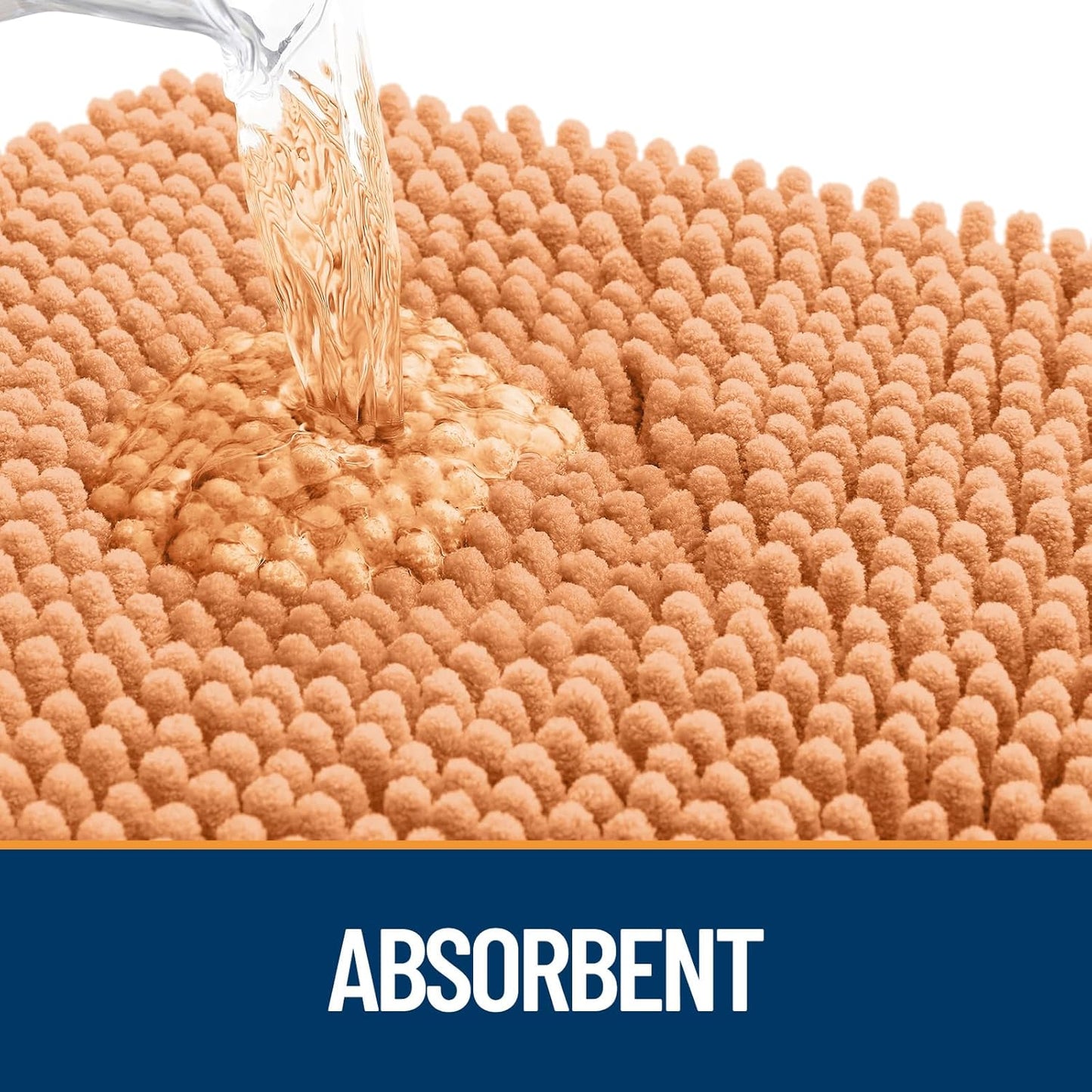 OLANLY Dog Door Mat for Muddy Paws 36x24, Absorbs Moisture and Dirt, Absorbent Non-Slip Washable Doormat, Quick Dry Chenille Mud Mat for Dogs, Entry Indoor Entryway Carpet for Inside Floor, Orange