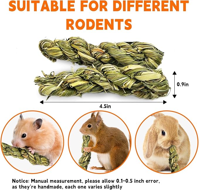 Hamiledyi 15 PCS Rabbit Chew Toys for Teeth - Timothy Hay Treats and Sticks - Natural Grass Chew Toys for Bunnies Guinea Pigs Hamsters and Chinchillas - Bunny Teeth Care