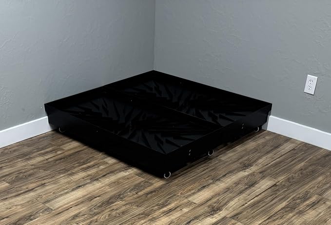 Quick and Clean 4' x 4' Basic Dog Potty Station with SmartDrain Wastewater System – Artificial Grass Indoor & Outdoor Dog Potty, Automatic Liquid Removal, Locking Casters, No Floor Drain Required
