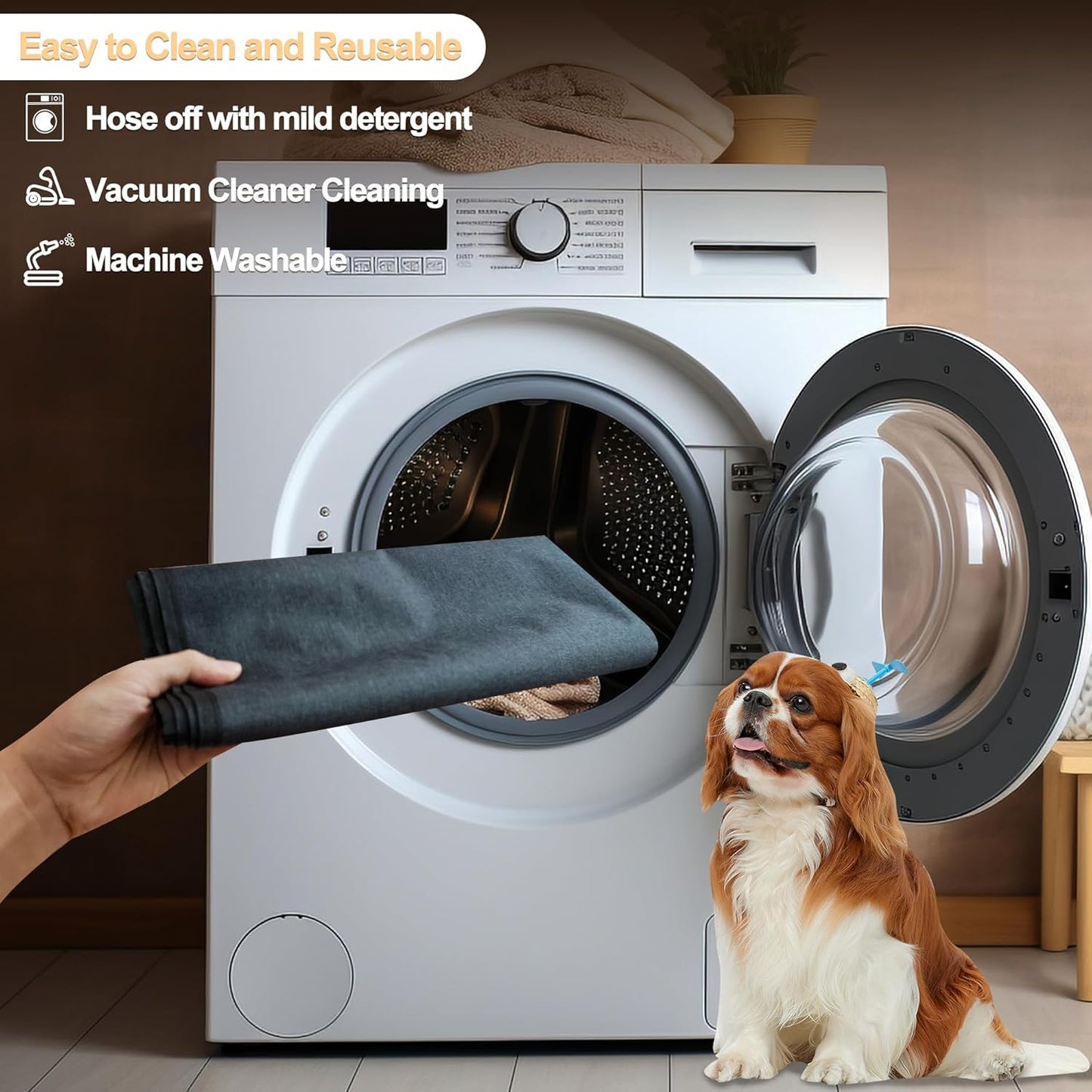 Dog Crate Mat Liner, Washable Pee Pads for Dogs, Absorbs Urine, Non-Slip, Waterproof Under Dog Crate Mat Floor Protector for Kennel Training, Protects Floors from wear and Scratches, (29"x48")