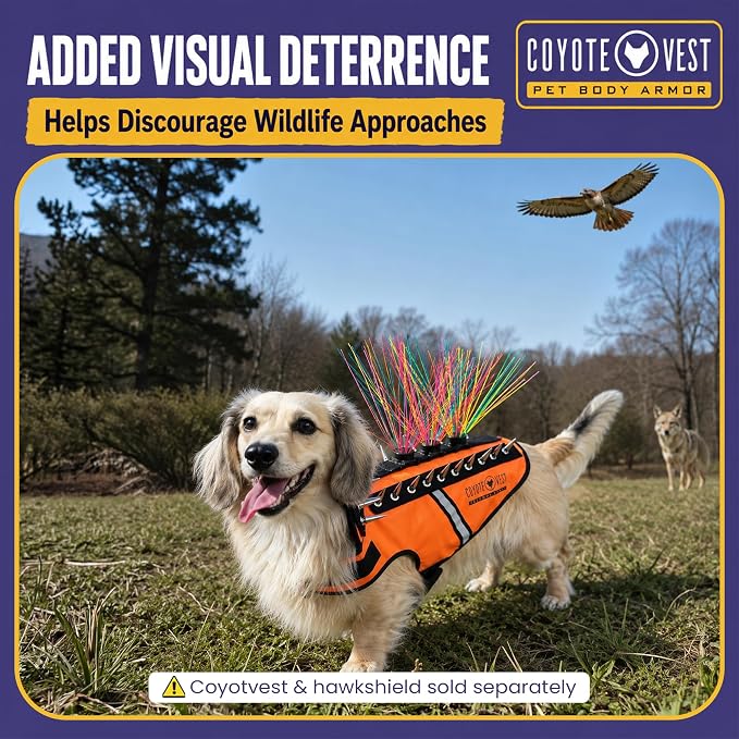 Coyotevest Coyotewhiskers Protective Nylon Dog Harness Bristles, Red | Nylon Bristles for Coyotevest or Spikevest Help Deter Coyotes, Aggressive Dogs and Birds of Prey Dog Accessory Made in USA